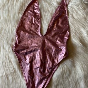 Pink metallic bathing suit size S